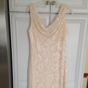Cream Bugle Beaded dress with shawl